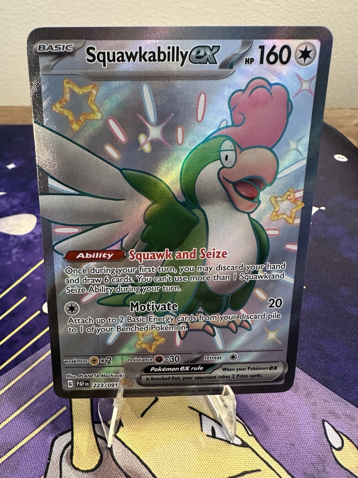 Pokémon TCG Squawkabilly EX 223/091 Paldean Fates NM Condition