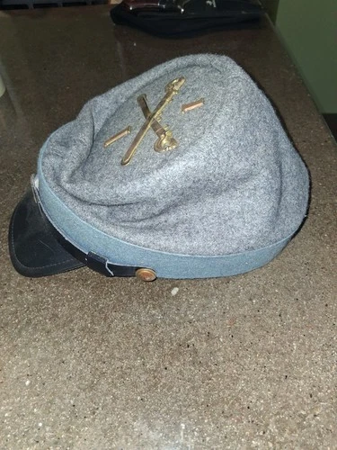 CIVIL WAR CSA CONFEDERATE INFANTRY GREY WOOL KEPI FORAGE CAP