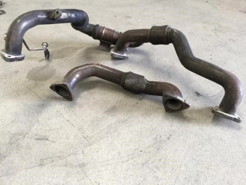 2009 Ford F250 Super Duty USED 6.4L Engine Wrap Around Exhaust Pipes Tubes 2pc - Image 3 of 4