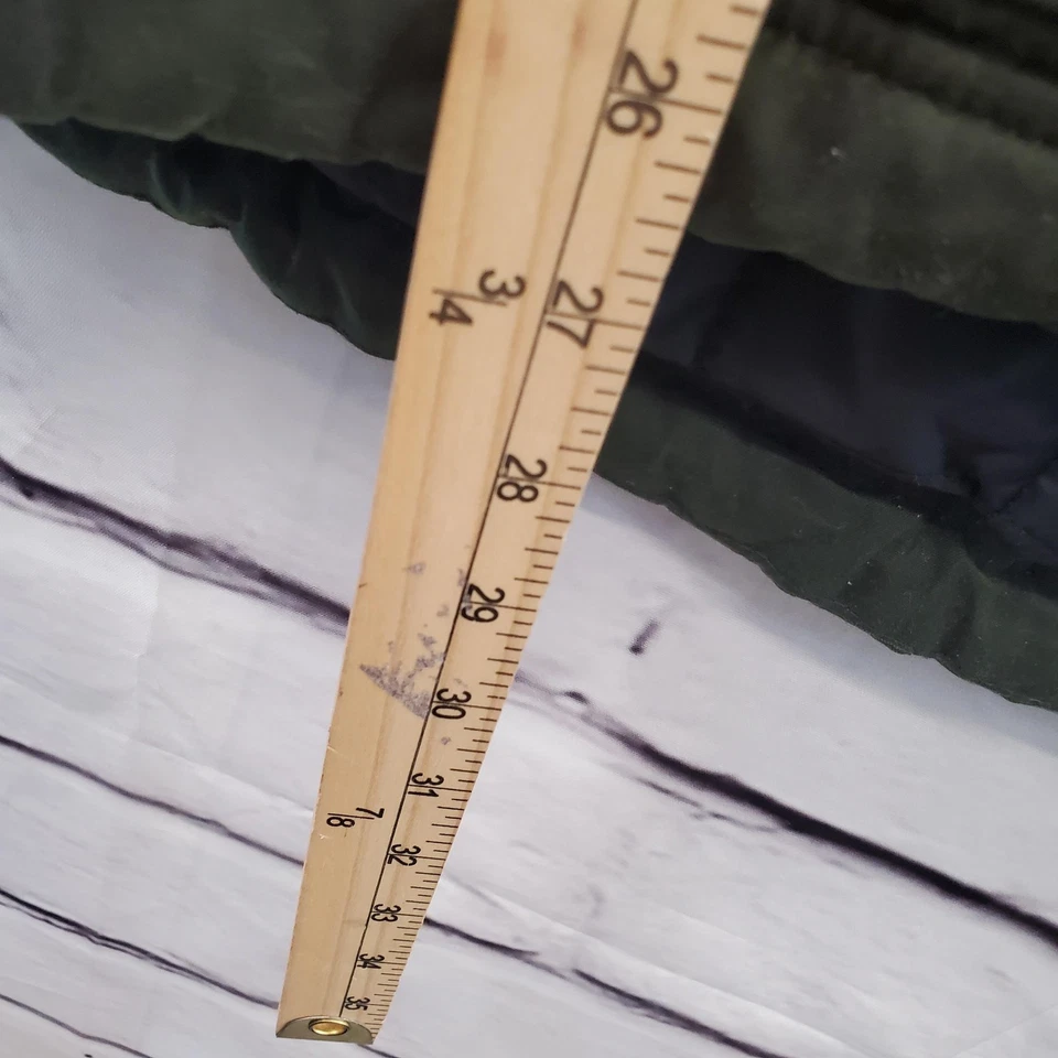 Chaleco L.L.Bean Down para Hombres XL Verde Marrón Acolchado Puffer Ganso Cremallera Bolsillos a Presión Foto 4 de 4