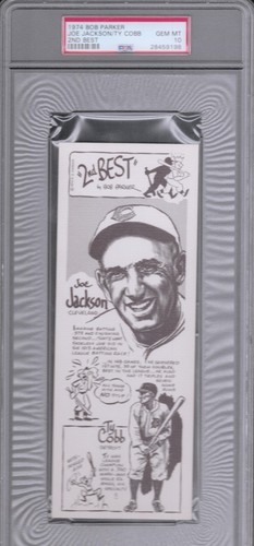 1974 Bob Parker "2nd Best" Shoeless Joe Jackson and Ty Cobb PSA 10 Rare