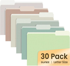 File Folders, 30 Pack Manilla Folders 8.5 x 11, Colored File Folders Home Office