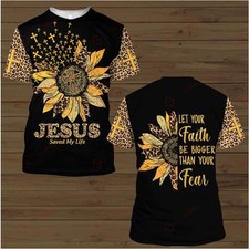 LET YOUR FAITH BE BIGGER THAN YOUR FEAR SUMMER NEW T-SHIRT Us Size Best Price