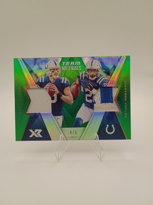 2020 Panini XR Team Materials Jacob Eason Jonathan Taylor /5 RC Colts #TM-11