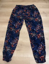 Ladies Trousers 12 Tapered Blue Stretch Pull On Comfortable Lightweight Papaya