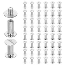 50set Phillips Chicago Screw M4 x 12mm Metal Binding Post Screw, White