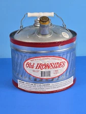 Old Ironsides 1 Gallon Galvanized Metal Can Shop Garage  Ohio USA NOS L1