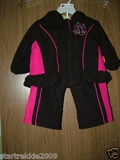 Penelope Mack Baby Girl 2 Pc Windsuit Set, Hoodie Jacket& Pants, Size 12 Months.