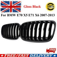 Front Kidney Grill Grilles Gloss Black Single Slat For BMW X5 X6 E70 E71 2007-13