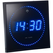 Lunartec LED Uhr: LED-Funk-Wanduhr mit Sekunden-Lauflicht durch blaue LEDs