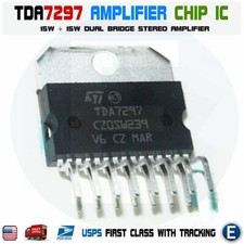 TDA7297 Amplifier ic chip Dual Bridge Stereo 15W Amp 15 pin 12V ST
