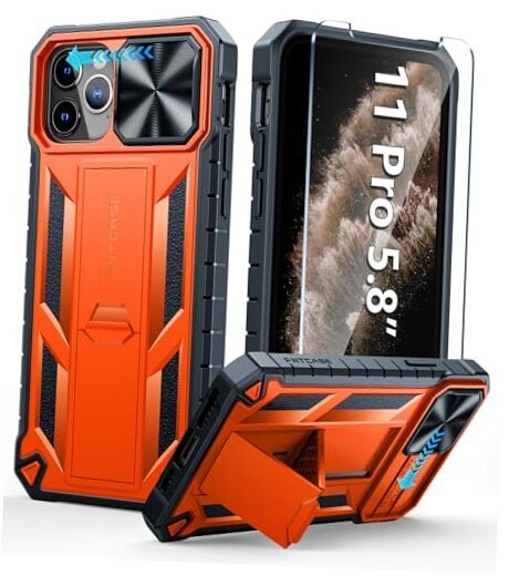 for iPhone 11-Pro Phone Case: Military Grade Drop Proof Mobile Cover B-Orange