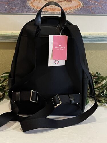 KATE SPADE CHELSEA NYLON ZAINO MEDIO BORSA BORSA BORSA DA VIAGGIO PORTAFOGLIO NERO - Foto 7 di 11
