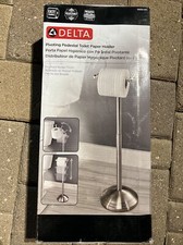 Delta Greenwich Telescoping Pivoting Free-Standing Toilet Paper Holder Brushed N