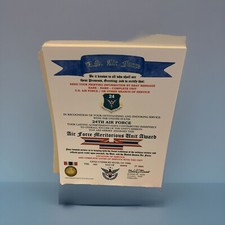 CERTIFICAT D'ATTRIBUTION D'UNITÉ MÉRITOIRE DE L'ARMÉE DE L'AIR AMÉRICAINE / 24E ARMÉE DE L'AIR