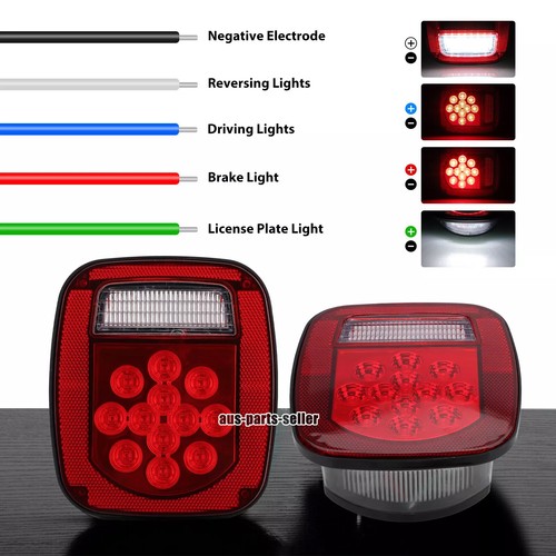 Pair 39 LED Tail Lights Brake License Plate Lamp For Jeep Wrangler YJ TJ CJ5 CJ7 - Picture 7 of 18