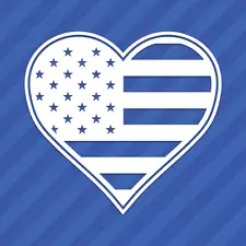 American Flag Heart Vinyl Wall Decal Sticker