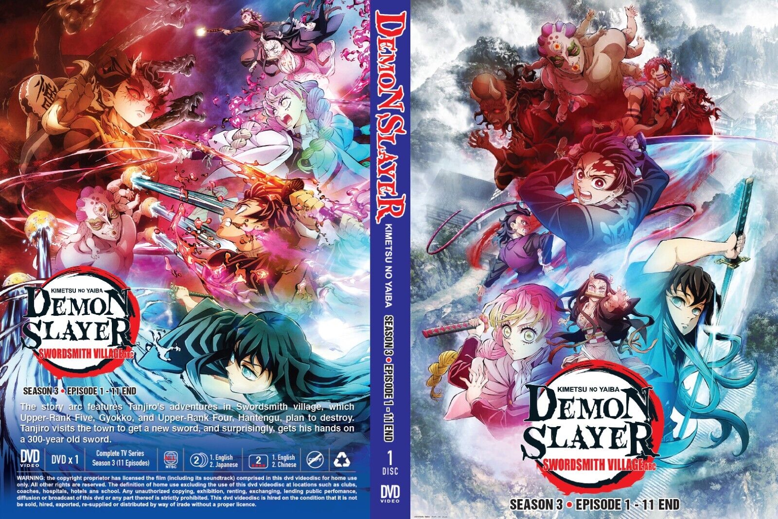 Demon Slayer: Kimetsu No Yaiba Season 1-3 (1-55 End) +Mugen Movie English  Dubbed DVD 