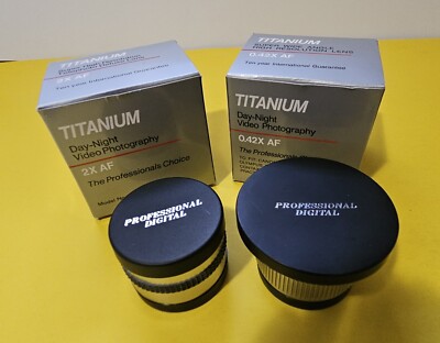 TITANIUM SUPER HIGH RESOLUTION TELEPHOTO 2X AF 4701-T & WIDE ANGLE .42X LENS  