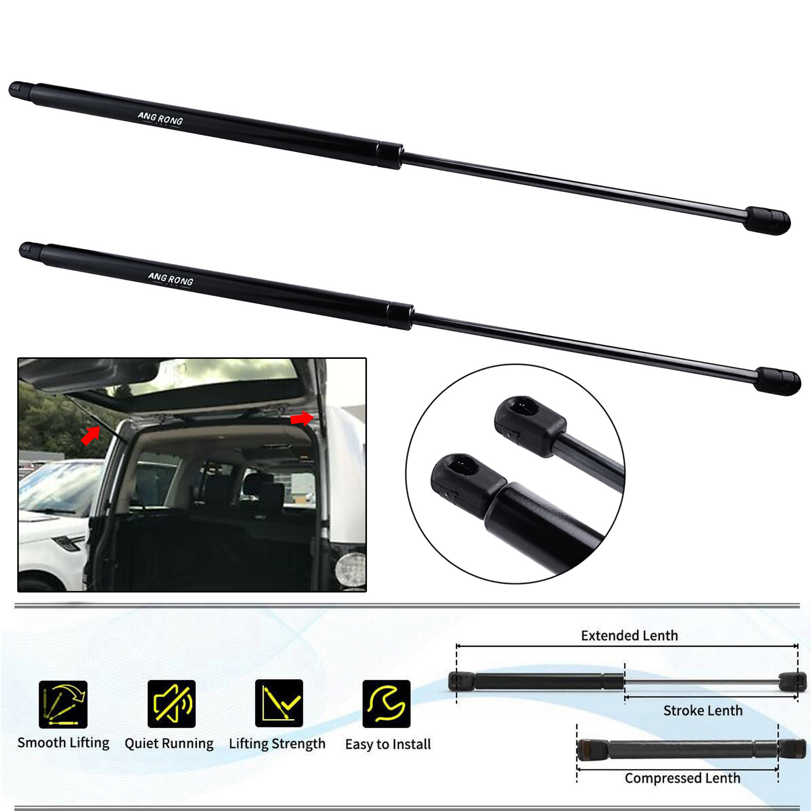 2x Rear Trunk Tailgate Gas Springs Lift Supports Shocks Struts For Ford Mondeo