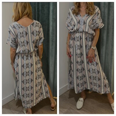 Damen Kaftan Kimono Maxikleid Strandkleid Freizeit Partykleid NEU NP 149 