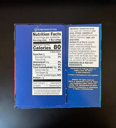 Sonic The Hedgehog Movie 3 Rice Krispies Treats Brand New SOLD OUT Fast Ship - Picture 5 of 6