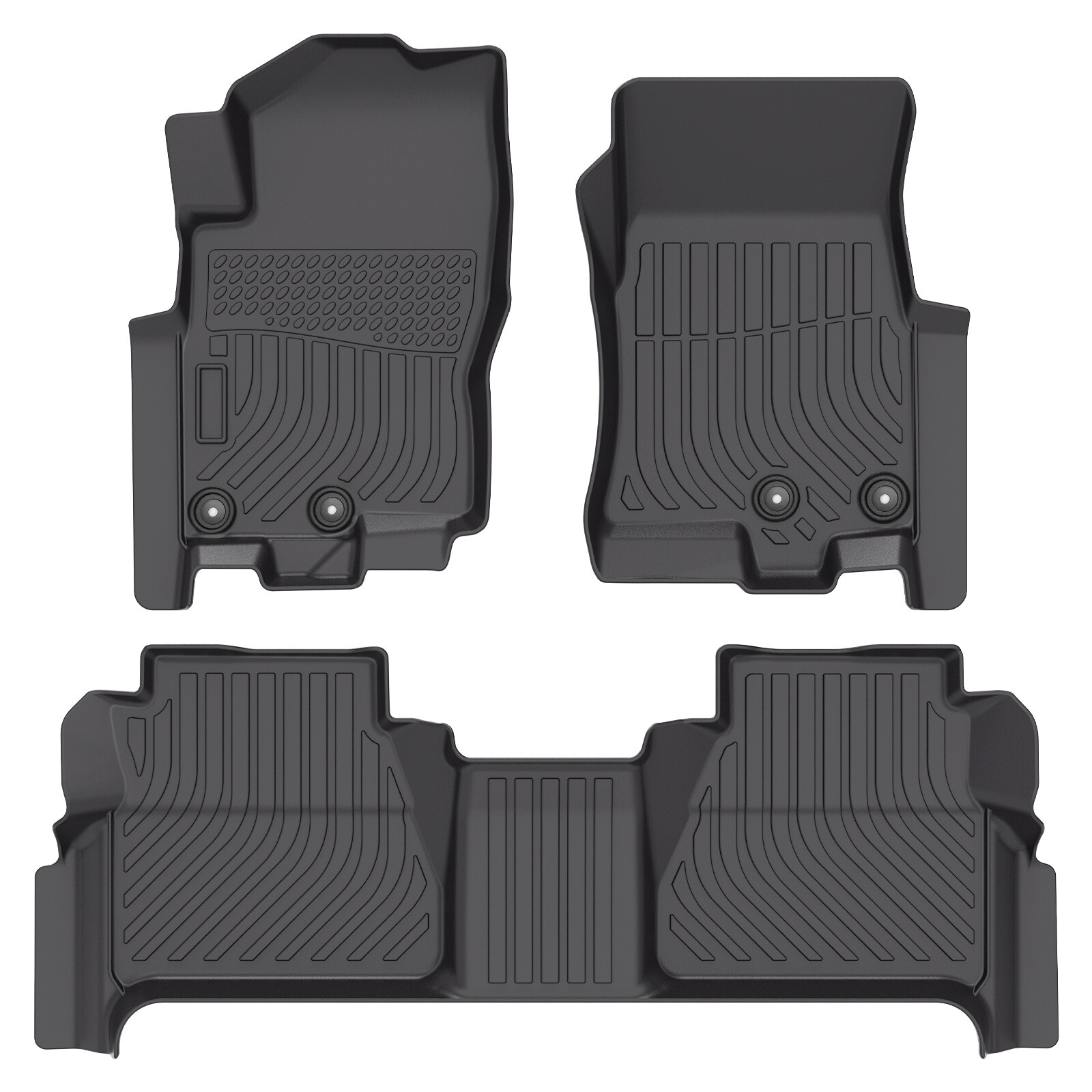 3D TPE Car Floor Mats For 2022-2026 Nissan Frontier Crew Cab All Weather Liners 