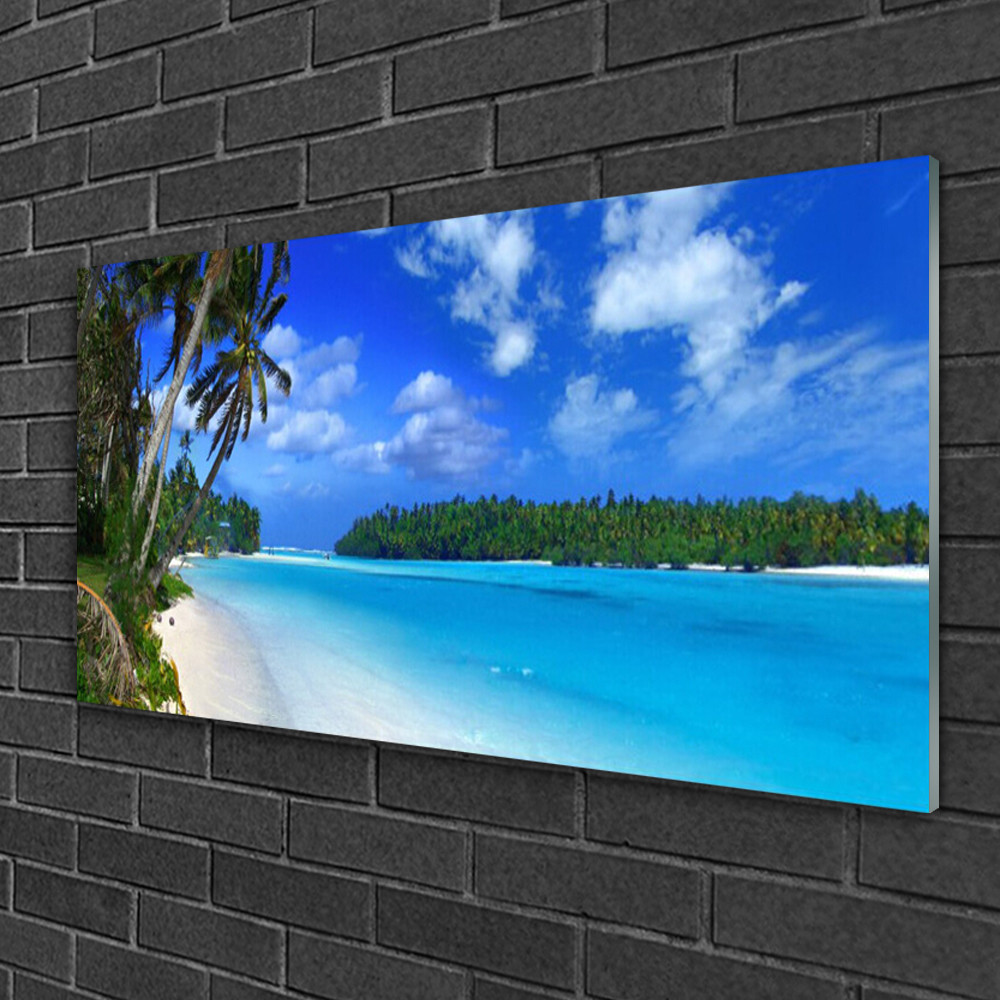 Tableau sur verre anti-humidité pour décoration de salle de bain 100x50
