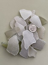 W 1180 Genuine Surf Tumbled Sea Glass/Snow-Frosted Beach Glass