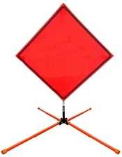 OrangeGear® 36" x 36" Mesh Traffic Sign, Cross Ribs & Steel Sign Stand Kit