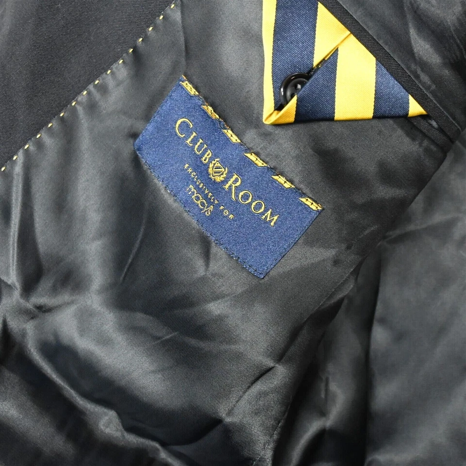 Casaco esportivo masculino blazer lã botão dourado azul marinho Club Room 43R 44R - Imagem 4 de 4