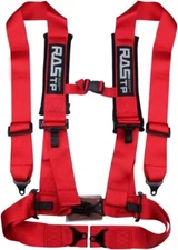 RASTP 4 Point Safety Harness with 3 Inch Padding (Red)