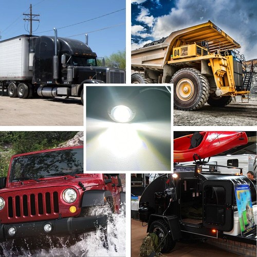 10x Round Smoke White LED Side Marker Clearance Light For Truck Trailer Pickup - Picture 6 of 10