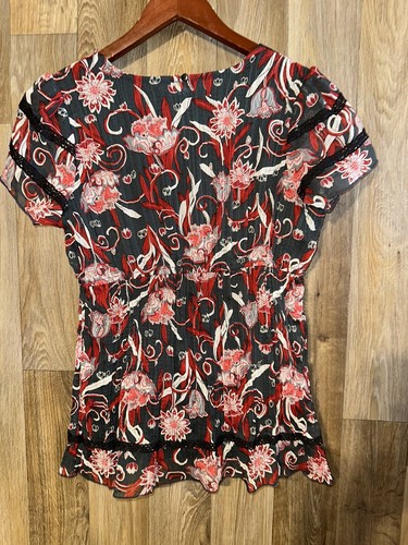 Girls Mary Kate And Ashley Floral Print Blouse Size S-M - Picture 2 of 4