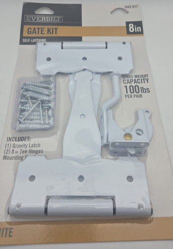 Heavy Duty White Gate Hinge & Latch Set - Decorative Double Swing Door Hardware - Picture 6 of 12