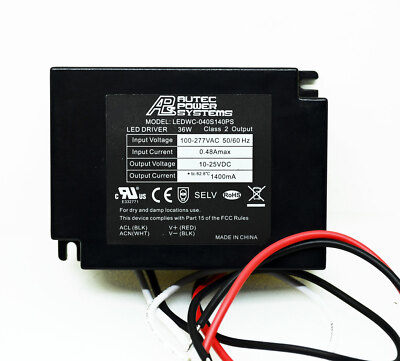 40W 1400mA Constant Current LED Driver EUC-040S140PS Autec OEM LEDWC-040S140PS