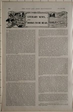 1898 Boer War Era Aufdruck Artikel Literarische Nachrichten B&uuml;cher Bis Lesen