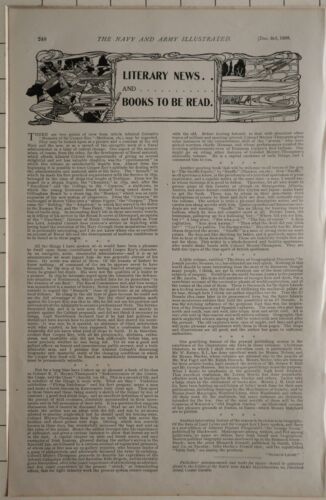 1898 Guerre des Boers Era Imprimé Article Littéraire News Livres Pour Lire - Photo 1/1