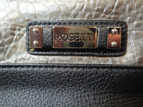 NWOT Rosetti Black & SIlver Pebbled Purse Handbag Shoulder Bag - Picture 5 of 21
