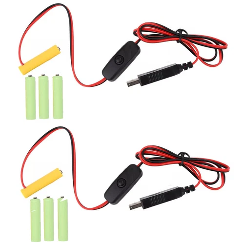 2PC AA/AAA 3V/4.5V/6V Battery Eliminator USB Power Supply Cable Replace UK - Bild 4 von 23