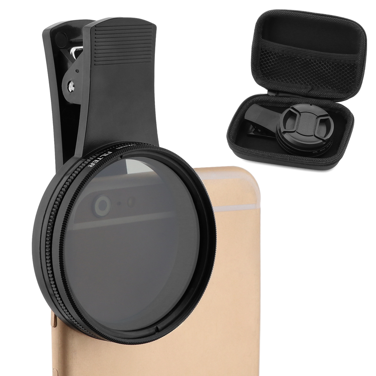 52mm Clip On Phone Camera Lens Polarizer Reduces Glare Accessories CPL