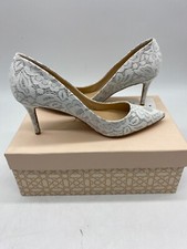 Jewel by Badgley Mischka Zuri White Lace Pointed Toe Pumps Heels Size 8.5 M