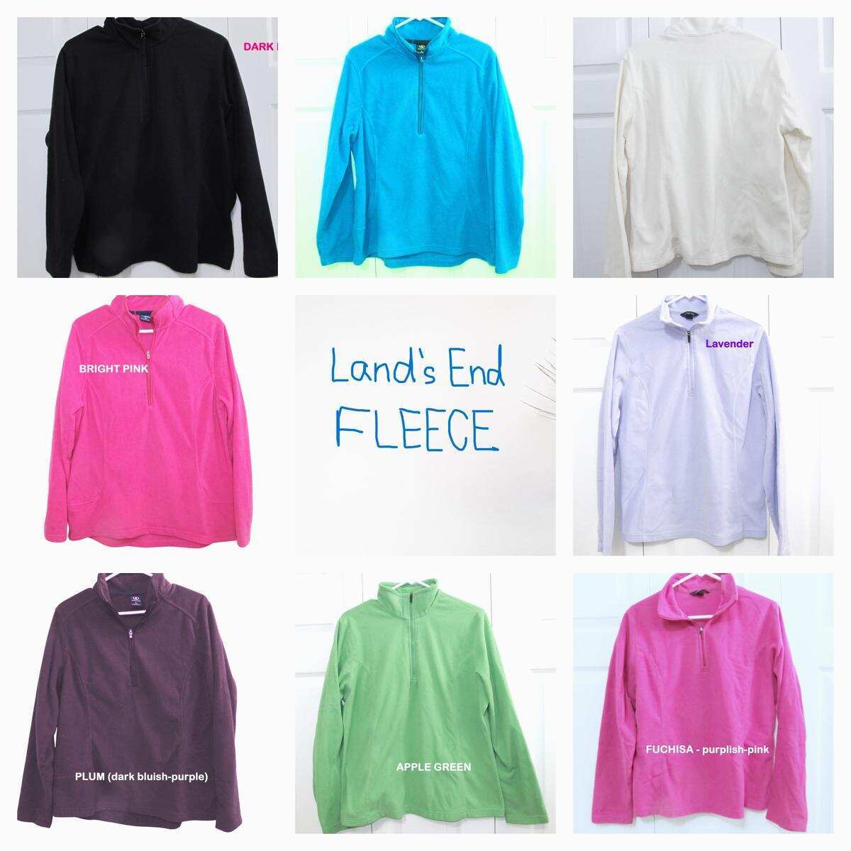 Lands End Women’s 1/4 Zip Fleece Pullover Size L in Multiple Colors