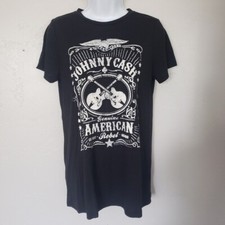 Johnny Cash Large Black Short Sleeve T-shirt Graphic Band Tee American Rebel