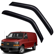 2PC Sun Rain Guard Window Visor Vent Shade for 1996-2025 Chevy Express 2500 3500