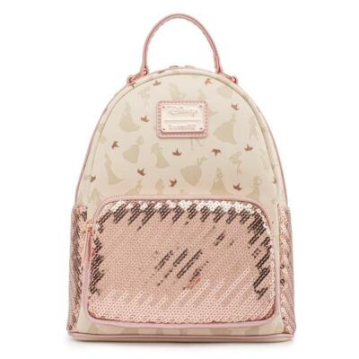 Loungefly Disney ULTIMATE PRINCESS Pink Sequin Mini Backpack  display picture 3