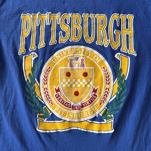 Camiseta Vintage University of Pitt Crest Hecha en EE. UU. Talla XL - Imagen 2 de 7