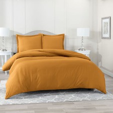 Duvet Cover Set Soft Brushed Comforter Cover W/Pillow Sham, Mocha - Full