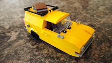 OFAH 3 Wheeled Yellow Reliant Regal Van Brick Model MOC - 278 pieces, 8 studs