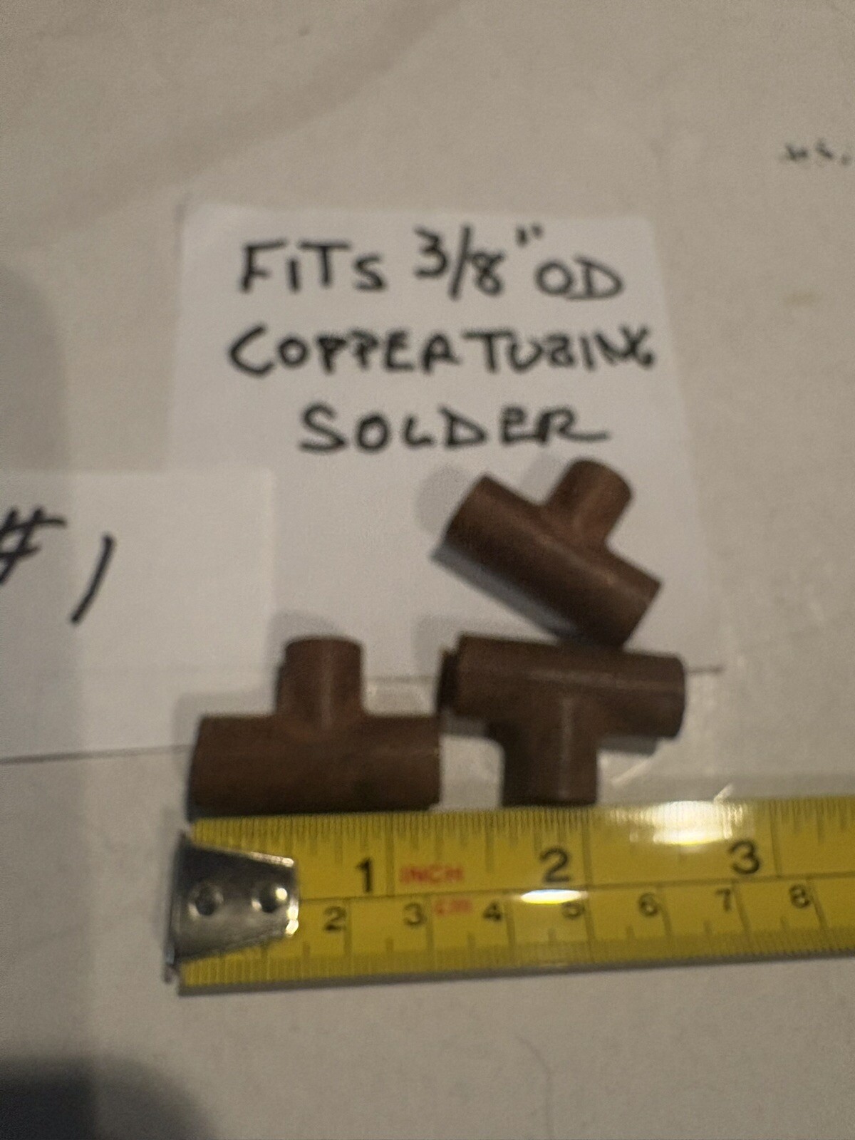3 Pc 3/8”OD   TEE  Copper Solder Fitting Fits 3/8” OD Copper Nos